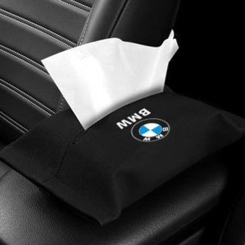 Car Tissue Bag Organiser with Logo (Black Color)