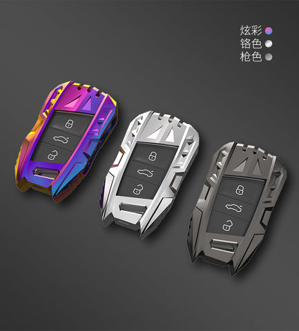 Skoda/Volkswagen New Keyless Remote Key Armour Metal Alloy Keycase with Holder & Rope Chain
