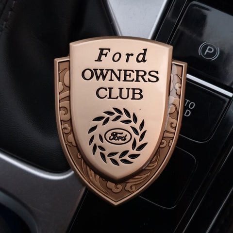 3D Owners Club Car Metal Emblem Badge Sticker Decal (Gold)