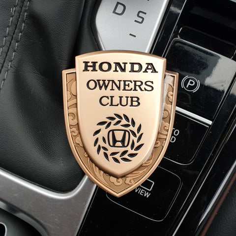 3D Owners Club Car Metal Emblem Badge Sticker Decal (Gold)