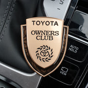 3D Owners Club Car Metal Emblem Badge Sticker Decal (Gold)