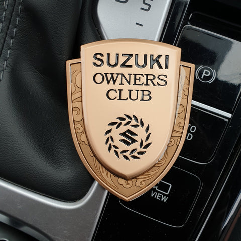 3D Owners Club Car Metal Emblem Badge Sticker Decal (Gold)