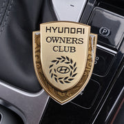 3D Owners Club Car Metal Emblem Badge Sticker Decal (Gold)