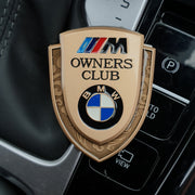 3D Owners Club Car Metal Emblem Badge Sticker Decal (Gold)