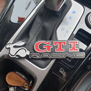 3D GTI RACING Metal Sticker Decal Red (15.5 x 3.5 cm)
