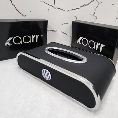 Royal Tissue Holder Leather Case with Logo & Tissues