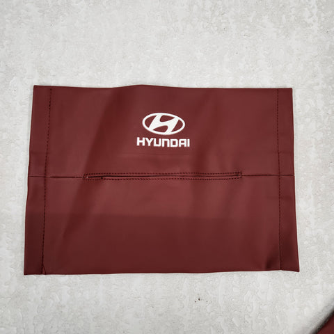 Car Tissue Bag Organiser with Logo (Maroon Color)
