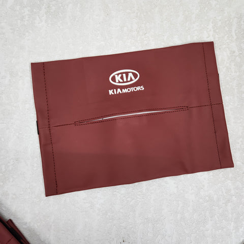 Car Tissue Bag Organiser with Logo (Maroon Color)
