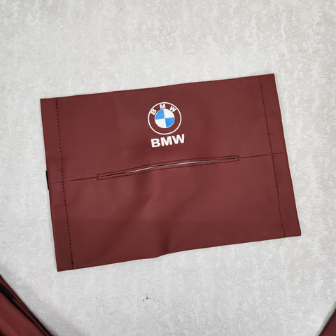 Car Tissue Bag Organiser with Logo (Maroon Color)