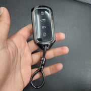Tata Curvv New Key Alloy Wooden Exclusive Keycase with Holder & Rope Chain
