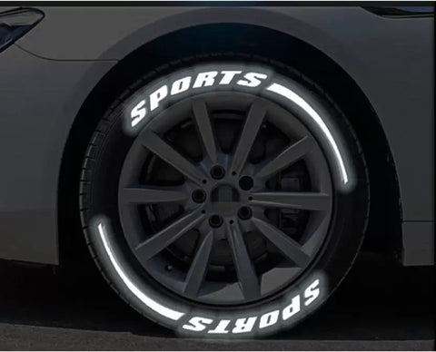 White Tire Sticker with Night Glow Kit With Strips