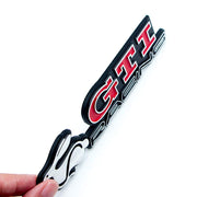 3D GTI RACING Metal Sticker Decal Red (15.5 x 3.5 cm)