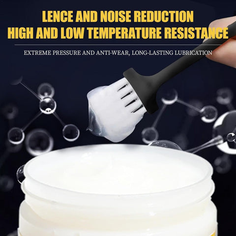 Synthetic Lubricant with Brush, Reduces Friction, Noise, Rust and Corrosion Protection, Heavy Duty Vehicle White Grease, Long Lasting for Cars, Buses, Trucks, 2 Wheelers