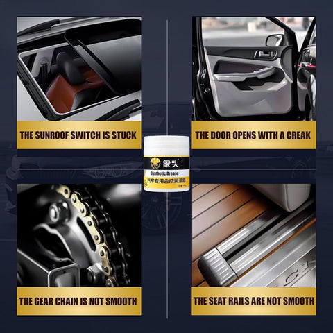 Synthetic Lubricant with Brush, Reduces Friction, Noise, Rust and Corrosion Protection, Heavy Duty Vehicle White Grease, Long Lasting for Cars, Buses, Trucks, 2 Wheelers