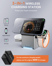 3 in 1 Auto Rotation Wireless Charging Station