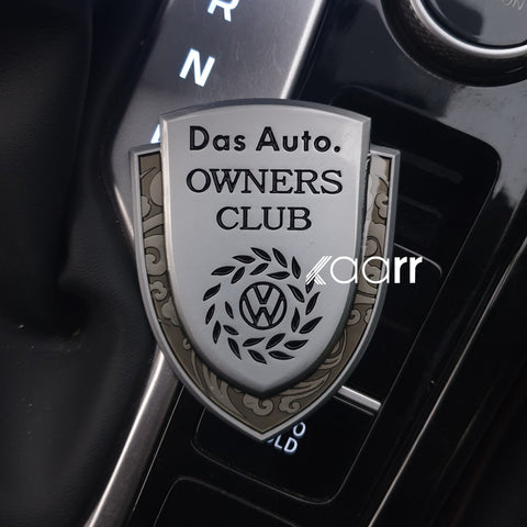 3D Owners Club Car Metal Emblem Badge Sticker Decal (Silver)