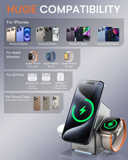3 in 1 Auto Rotation Wireless Charging Station