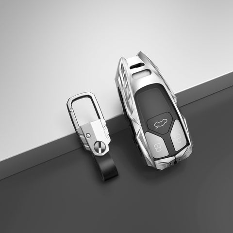 Audi Remote Key Armour Metal Alloy Keycase with Holder & Rope Chain