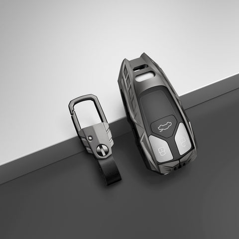 Audi Remote Key Armour Metal Alloy Keycase with Holder & Rope Chain