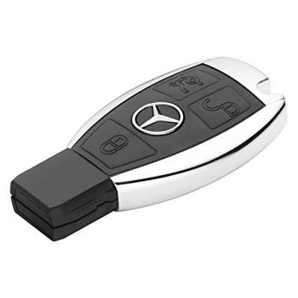 Mercedes Old Key Armour Metal Alloy Keycase with Holder & Rope Chain