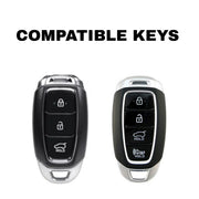 Hyundai Verna 3,4 Button Key Armour Metal Alloy Keycase with Holder & Rope Chain