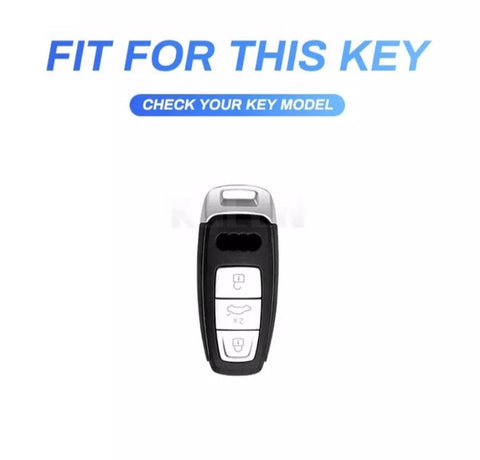 Audi New Key Armour Metal Alloy Keycase with Holder & Rope Chain