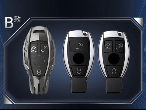 Mercedes Old Key Armour Metal Alloy Keycase with Holder & Rope Chain