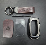 Fortuner/Hycross New Key Metal Alloy Leather Keycase with Holder & Rope Chain