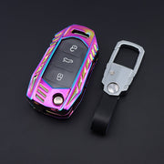 Skoda/Volkswagen Old Flip Key Armour Metal Alloy Keycase with Holder & Rope Chain