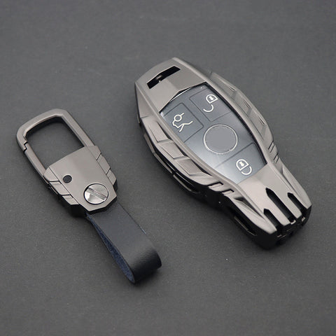 Mercedes Old Key Armour Metal Alloy Keycase with Holder & Rope Chain