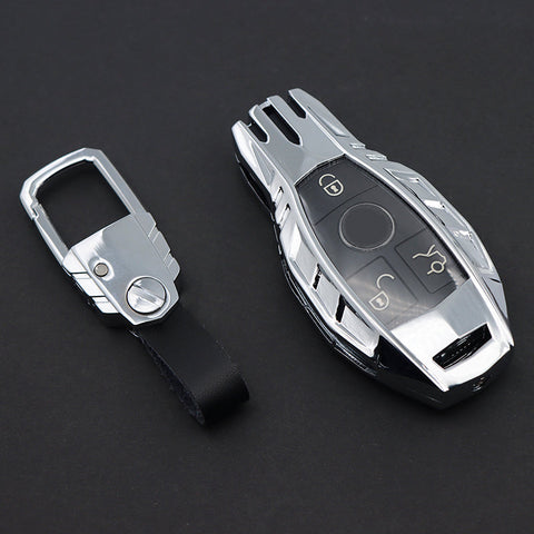 Mercedes Old Key Armour Metal Alloy Keycase with Holder & Rope Chain
