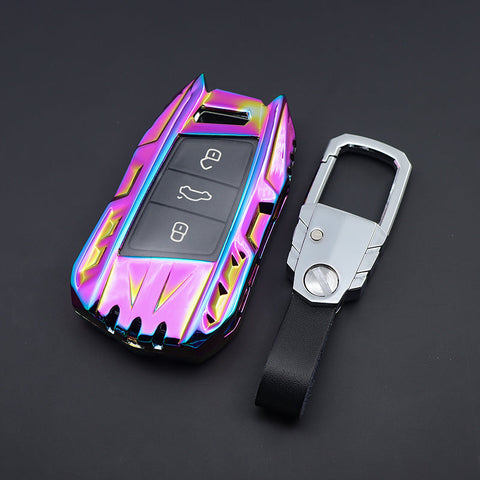 Skoda/Volkswagen New Keyless Remote Key Armour Metal Alloy Keycase with Holder & Rope Chain