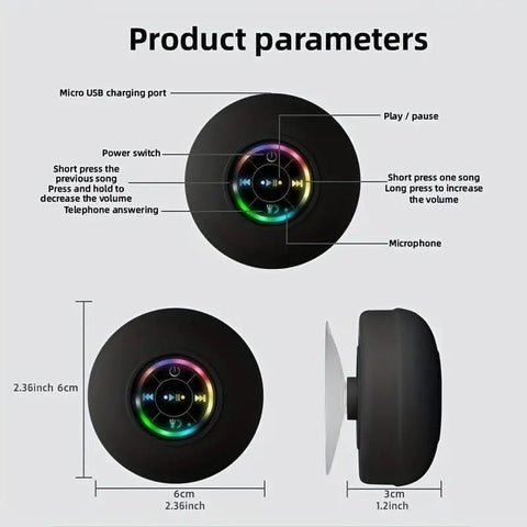Bluetooth Waterproof Speaker (Get 6 Magnetic Cable Clips for free)