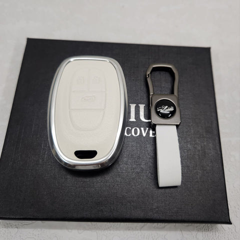 MG Gloster Key Exclusive Aluminium Alloy Leather Keycase with Holder & Rope Chain