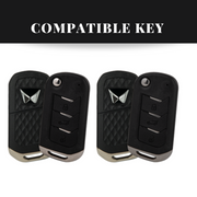 Mahindra XUV700/Scorpio/XUV300 New Flip Key Luxury Metal Alloy Leather Keycase with Holder & Rope Chain