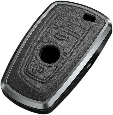 BMW Old Key Exclusive Aluminium Alloy Leather Keycase with Holder & Rope Chain