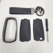 BMW Old Key Metal Alloy Leather Keycase with Holder & Rope Chain