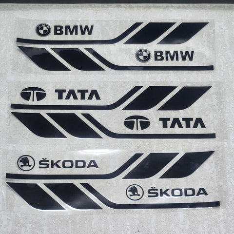 Fender Brand Logo Reflective Car Sticker 2 Pcs Set