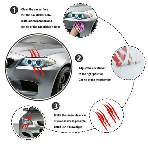 Monster Reflective Sticker Set of 2 Pcs