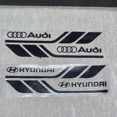 Fender Brand Logo Reflective Car Sticker 2 Pcs Set