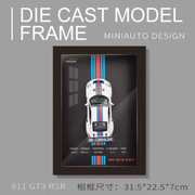 Porsche Diecast Car with 3D Frame
