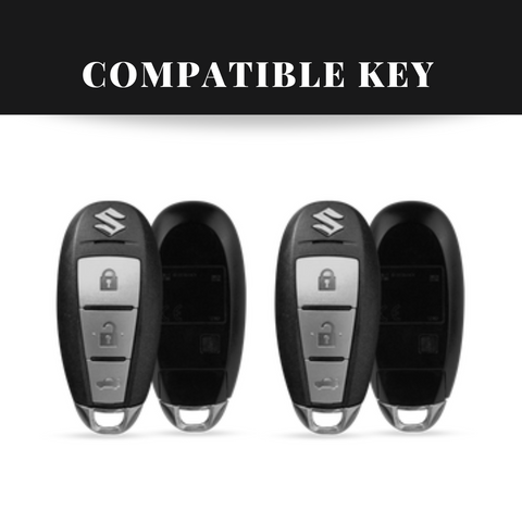 Suzuki Ciaz/Baleno/Scross 3 Button Key Luxury Pure Handmade Oilwax Leather Keycase with Logo, Caption, Hook, and Chain