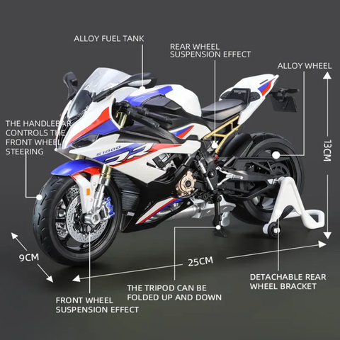 BMW S1000RR 1:9 Diecast Alloy Model Bike