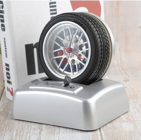 Non Ticking Tyre Shape Metal Alarm Clock