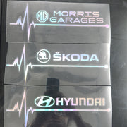 Heartbeat Brand Logo Laser Reflective Car Sticker (2 Pcs Set)