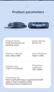 Smart Diffuser 3in1 Metal Alloy Perfume Aromatherapy with Lights & Number Plate
