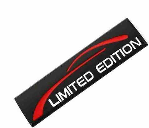 3D Limited Edition v4.0 Metal Sticker Decal Black (9x2.3 cm)