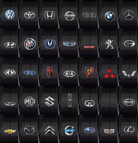 Door Pillar Brand Logo Car Stickers 2 Pcs Set