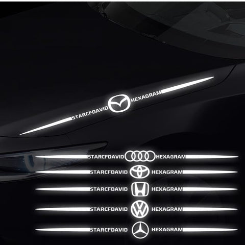 Star Of David Laser Reflective Car Sticker 2 Pcs