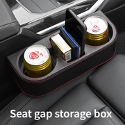 Car Universal Leather Seat Gap Filler Organiser Cup Holder